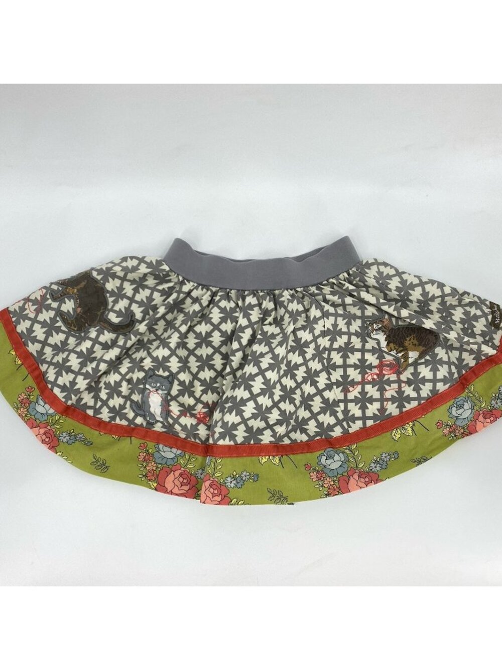 Matilda Jane Gray Kitten Cat Twirl Skirt Floral Trim Secret Fields Girls 4